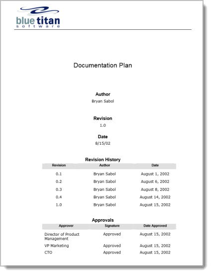 Documentation plan